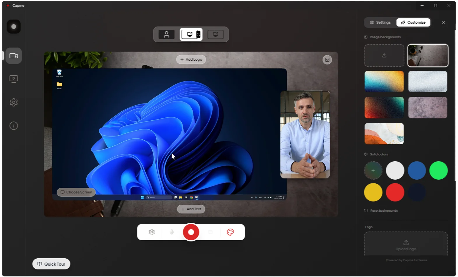 Capme Desktop Application Interface