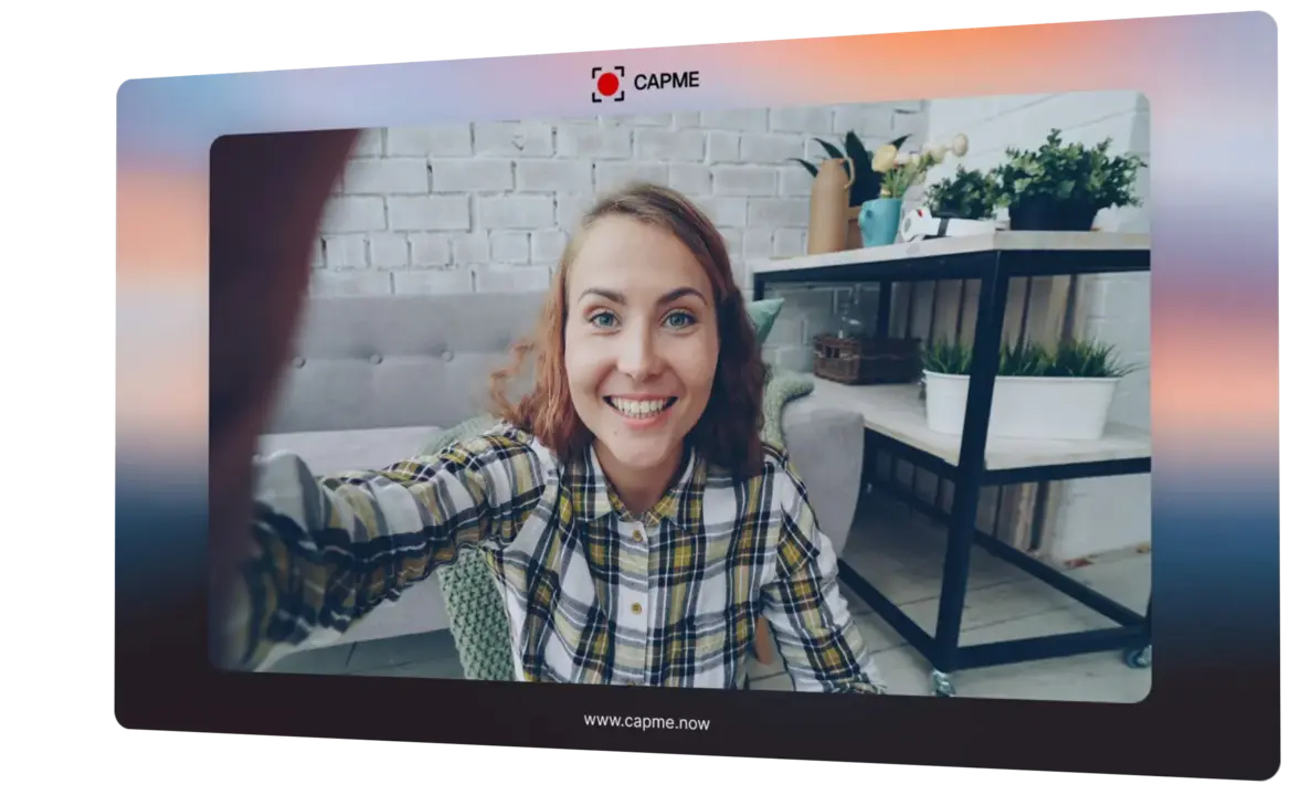 Capme webcam recording mode with portrait, square, and landscape options